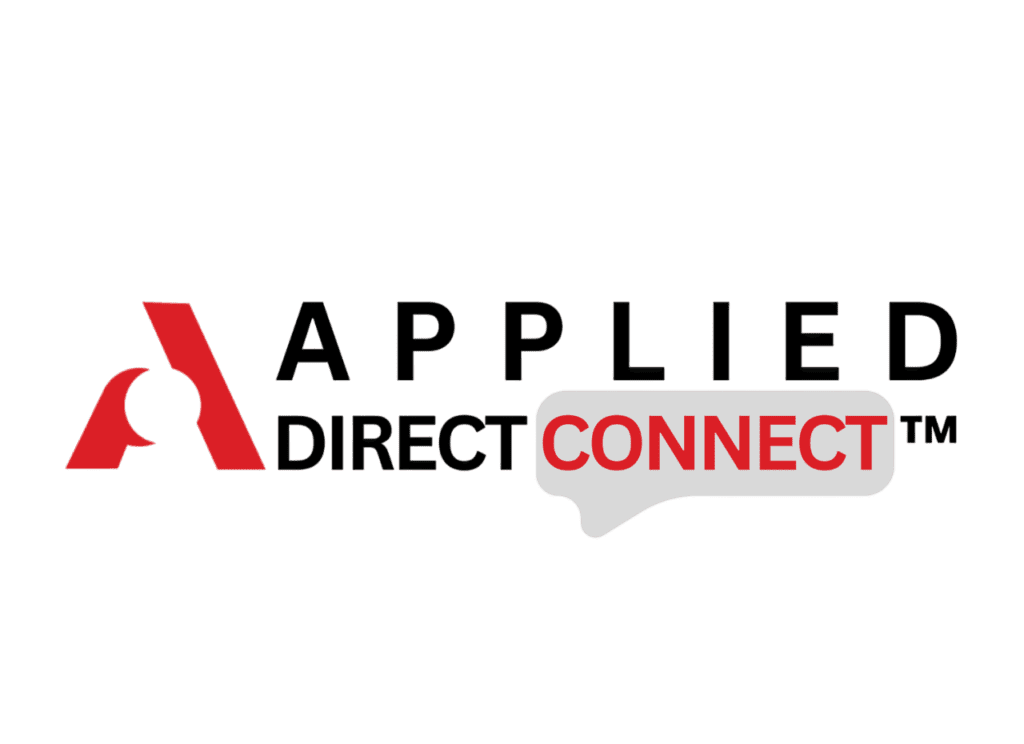 Applied Direct Connect logo with red and black text, featuring a stylized ‘A’ and speech bubble icon.